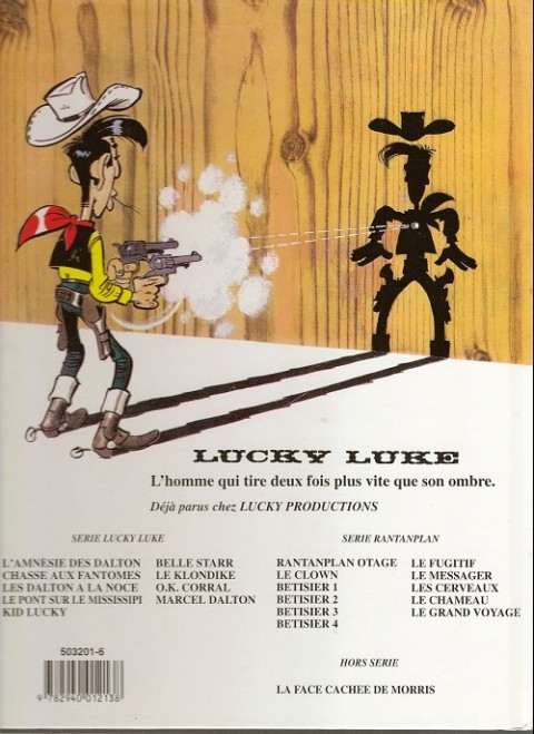 Verso de l'album Lucky Luke Tome 61 Chasse aux fantomes