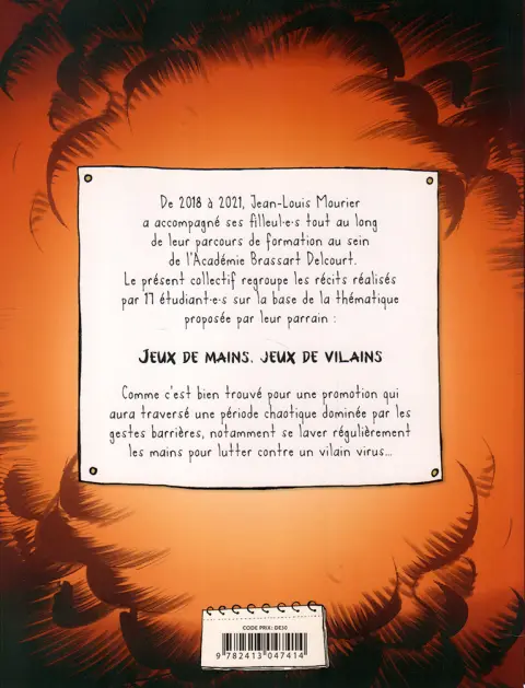 Verso de l'album Les Étudiants de l'académie Brassart Delcourt présentent Tome 5 Jeux de mains jeux de vilains