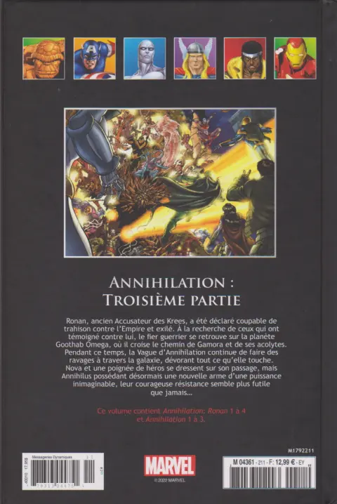 Verso de l'album Marvel Comics - La collection de référence Tome 211 Annihilation : Troisième Partie