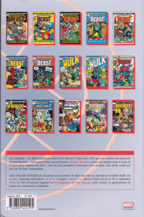 Verso de l'album X-Men L'intégrale Tome 23 1972-1975