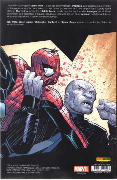 Verso de l'album Marvel Comics Tome 15