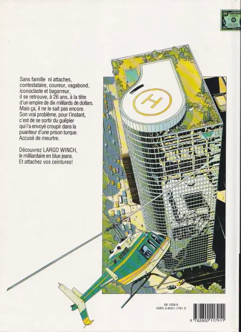Verso de l'album Largo Winch Tome 1 L'Héritier