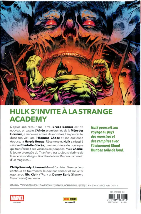 Verso de l'album The incredible Hulk 3 La cage aux âmes