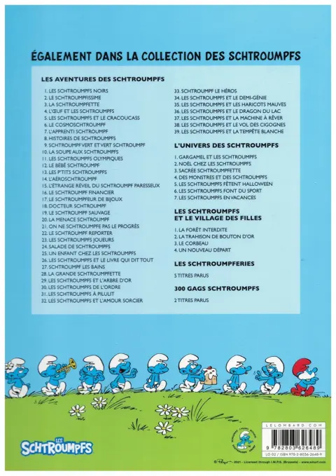 Verso de l'album Les Schtroumpfs Tome 28 La grande Schtroumpfette