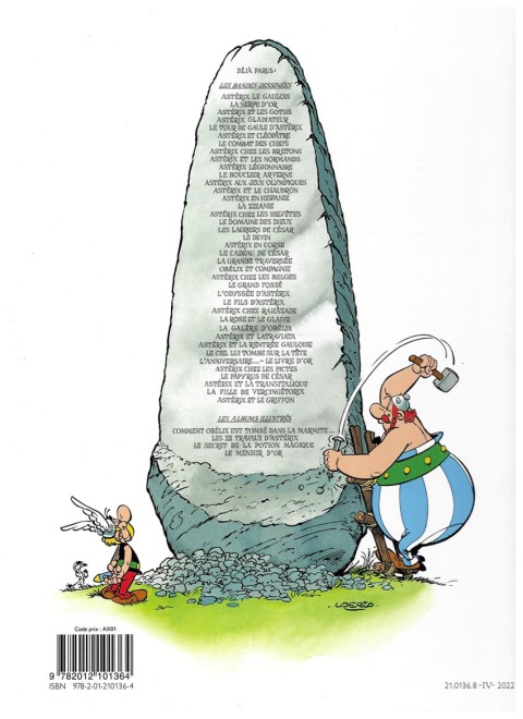 Verso de l'album Astérix Tome 4 Astérix gladiateur