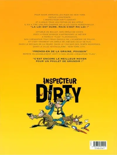 Verso de l'album Inspecteur Dirty Tome 1 Nul n'est censé ignorer ma loi