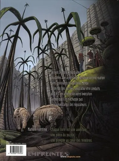 Verso de l'album Matière fantôme Tome 2 Bêta