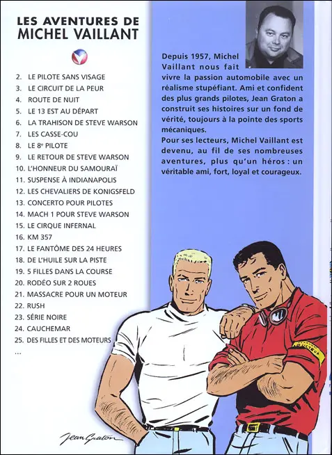 Verso de l'album Michel Vaillant La Collection Tome 2 Le pilote sans visage