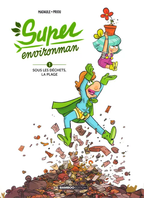 Super Environman 1 Sous les déchets, la plage