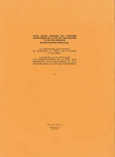 Verso de l'album Raymond-Roger Trencavel