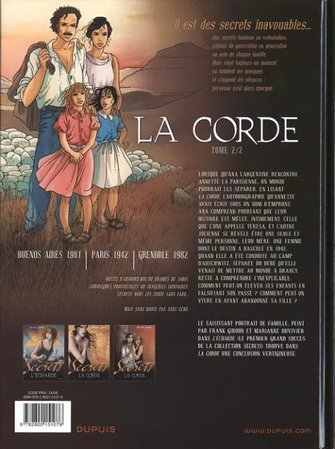 Verso de l'album Secrets - La corde Tome 2/2
