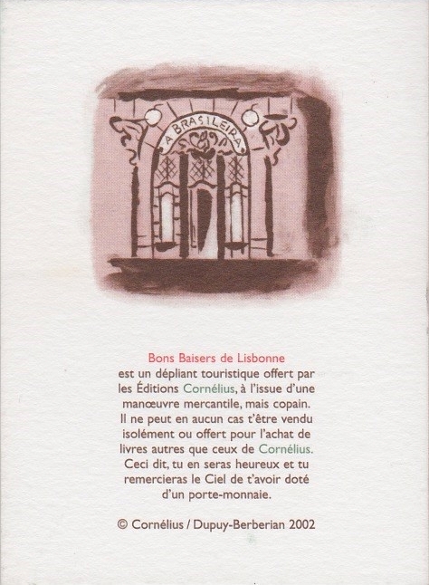 Verso de l'album Bons Baisers de Lisbonne