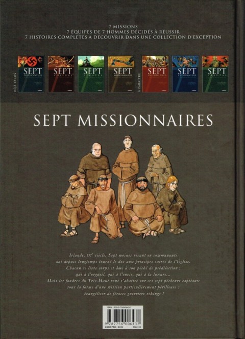 Verso de l'album Sept Cycle 1 Tome 4 Sept missionnaires