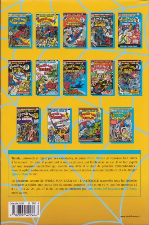 Verso de l'album Spider-Man Team-Up Tome 2 1973-1974