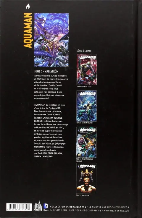 Verso de l'album Aquaman Tome 5 Maelström