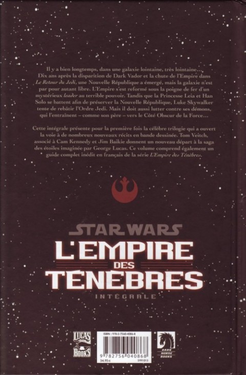 Verso de l'album Star Wars - L'empire des ténèbres Intégrale