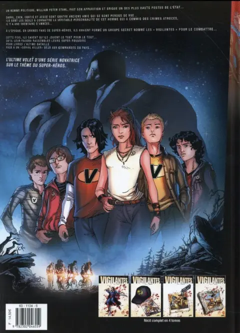 Verso de l'album Vigilantes Tome 4 Super-héros