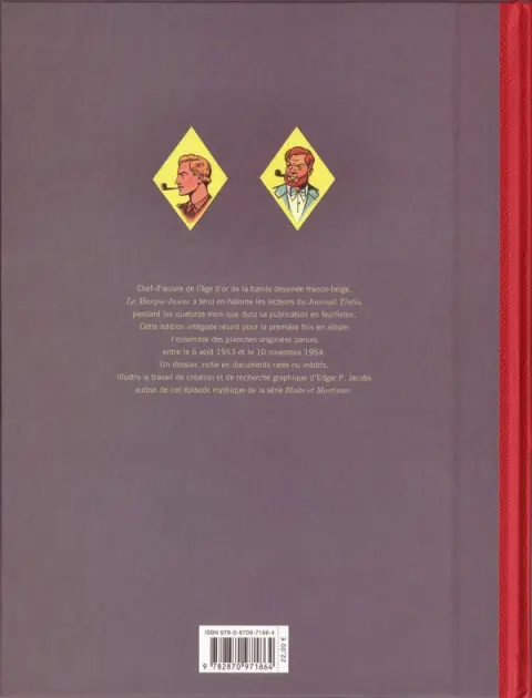 Verso de l'album Blake et Mortimer Tome 6 La marque jaune