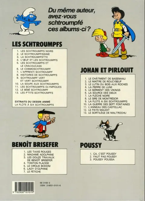 Verso de l'album Johan et Pirlouit Tome 7 La flèche noire
