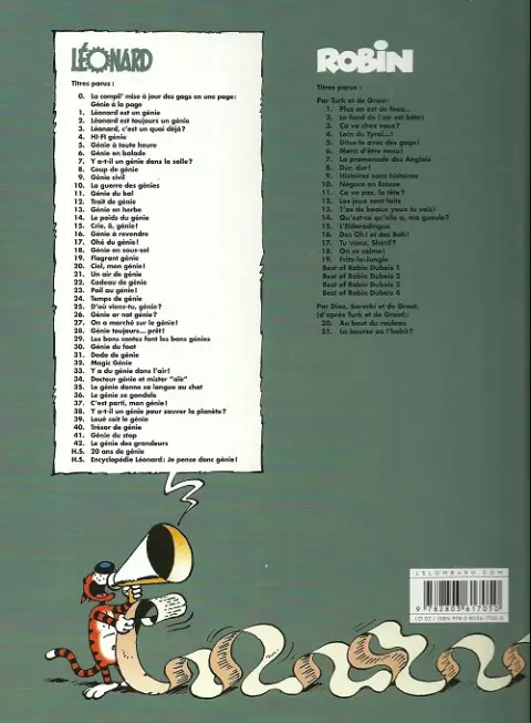 Verso de l'album Léonard Tome 7 Y a-t-il un génie dans la salle ?
