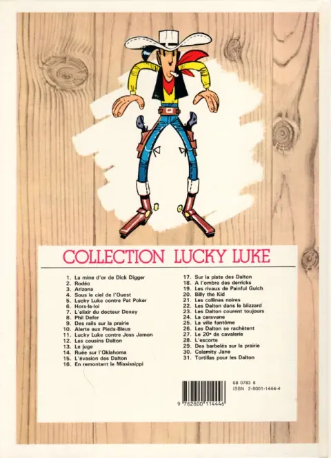 Verso de l'album Lucky Luke Tome 4 Sous le ciel de l'Ouest