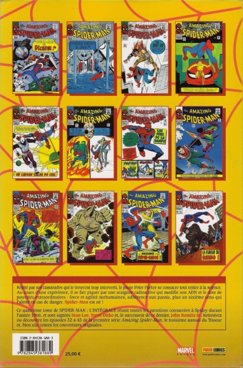 Verso de l'album Spider-Man - L'Intégrale Tome 4 1966