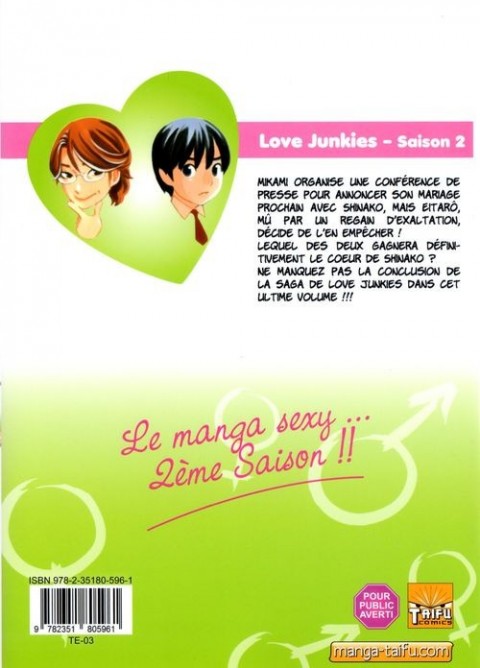 Verso de l'album Love junkies Saison 2 Tome 11