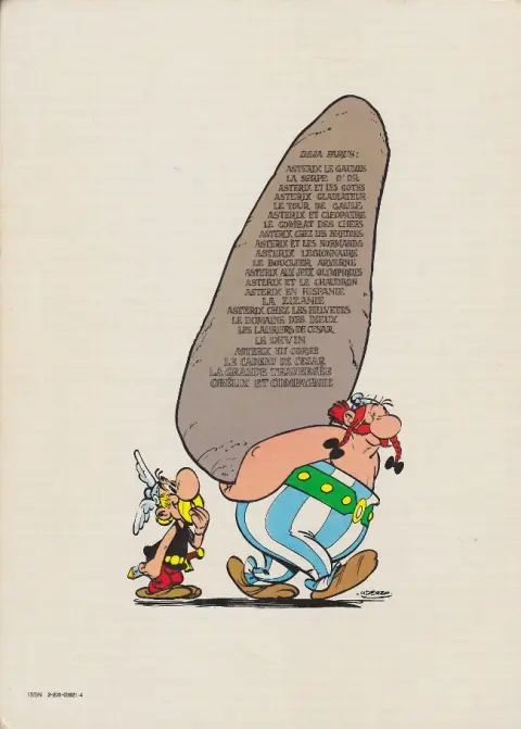 Verso de l'album Astérix Tome 23 Obélix et compagnie