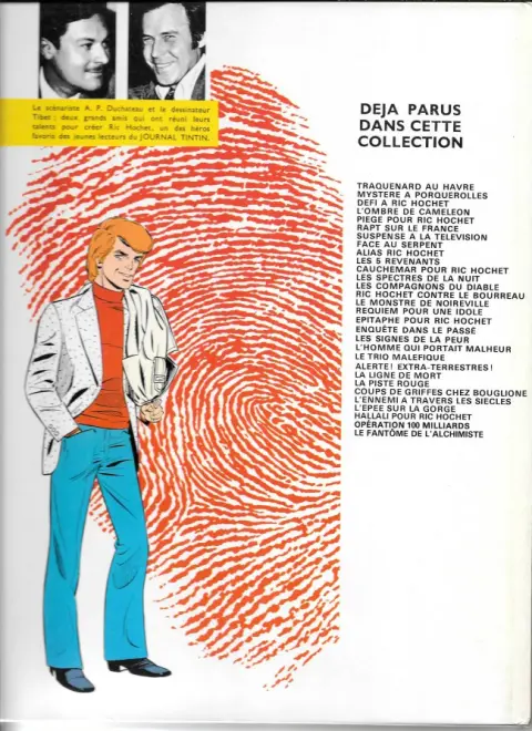 Verso de l'album Ric Hochet Tome 13 Les compagnons du diable