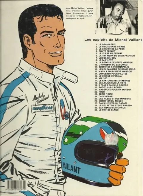 Verso de l'album Michel Vaillant Tome 21 Massacre pour un moteur!