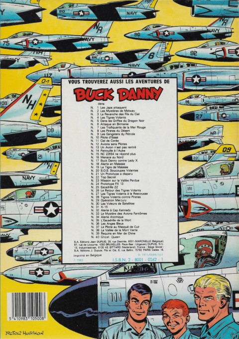 Verso de l'album Buck Danny Tome 25 Escadrille ZZ