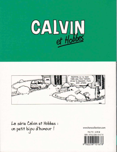 Verso de l'album Calvin et Hobbes Tome 18 Gare au psychopathe à rayures !