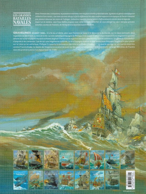 Verso de l'album Les grandes batailles navales Tome 16 Gravelines - l'invincible Armada