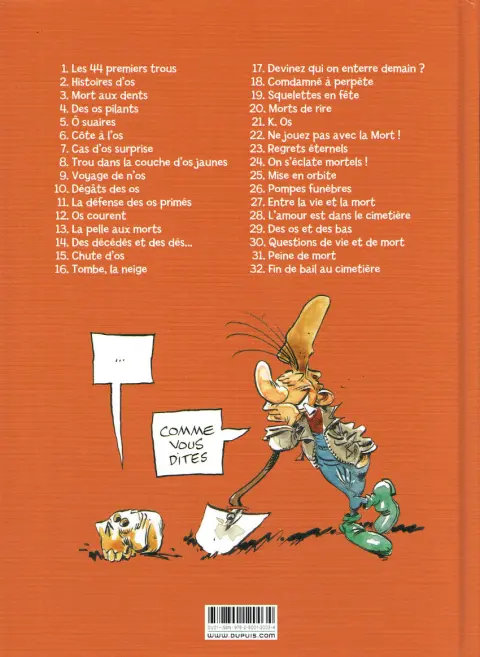 Verso de l'album Pierre Tombal Tome 10 Dégâts des os