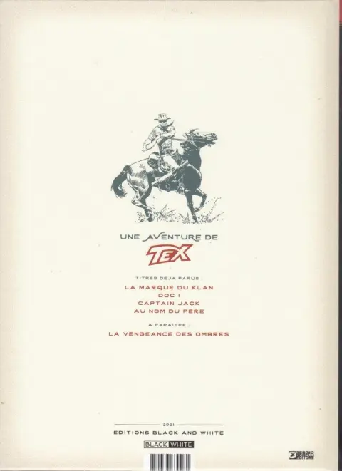 Verso de l'album Tex 4 Au nom du père