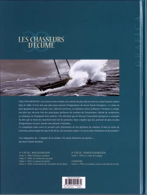 Verso de l'album Les Chasseurs d'écume Tome 5 1934, le crâne de la plage