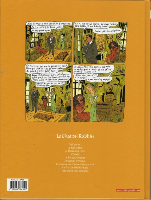 Verso de l'album Le Chat du Rabbin Tome 8 Petit panier aux amandes