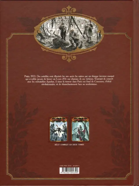 Verso de l'album L'Enfer pour aube Tome 1 Paris Apache