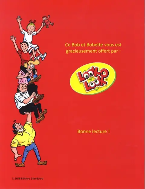 Verso de l'album Bob et Bobette (Publicitaire) Les quatre travaux de lambique
