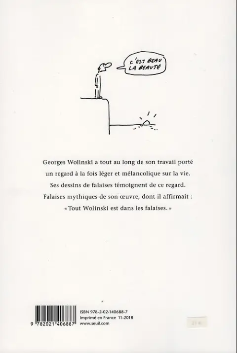 Verso de l'album Les Falaises