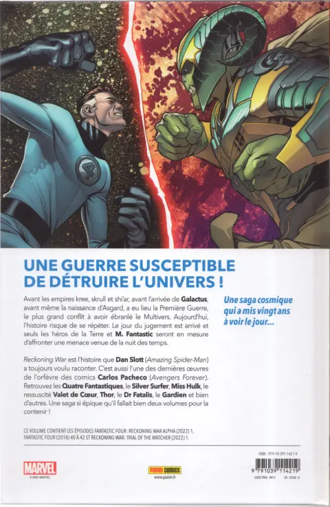 Verso de l'album Fantastic Four Tome 10 Reckoning war (1/2)