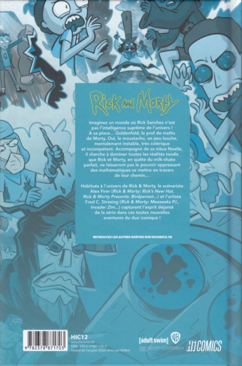 Verso de l'album Rick and Morty: Maudit Milk-Shake Tome partie 1