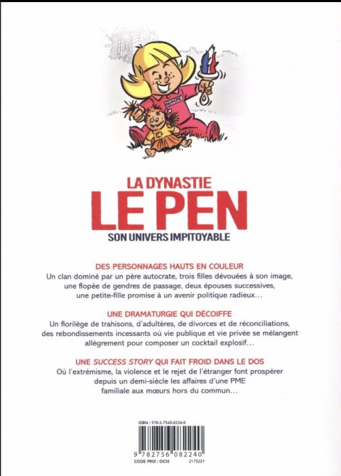 Verso de l'album Dynastie Le Pen, son univers impitoyable