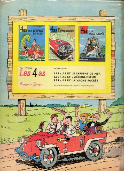 Verso de l'album Les 4 as Tome 3 Les 4 as et la vache sacrée