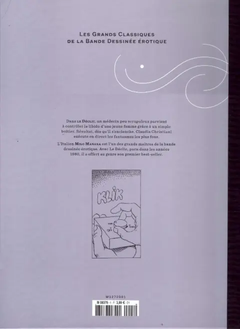 Verso de l'album Les Grands Classiques de la Bande Dessinée Érotique - La Collection Tome 1 Le Déclic - tome 1