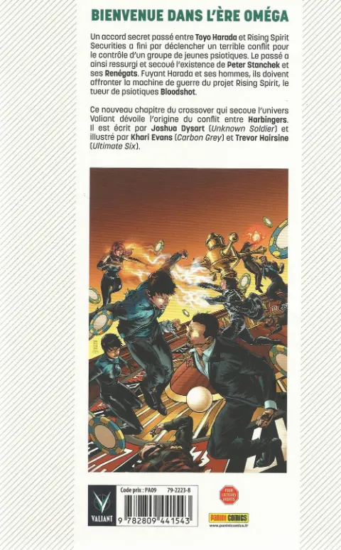 Verso de l'album Harbinger Tome 3 La Guerre des Harbingers