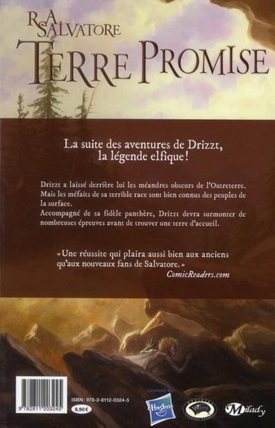 Verso de l'album La Légende de Drizzt Livre III Terre promise