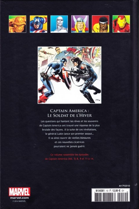 Verso de l'album Marvel Comics - La collection de référence Tome 10 Captain America - Le Soldat de l'Hiver