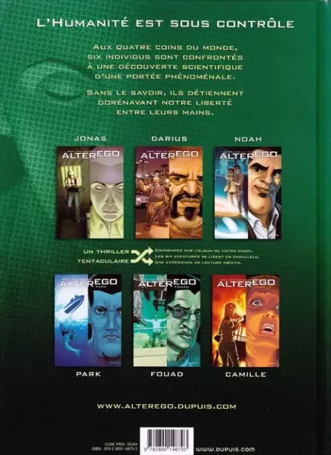 Verso de l'album Alter ego Tome 6 Jonas