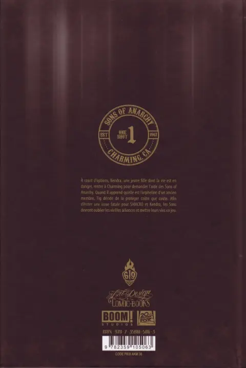 Verso de l'album Sons of Anarchy Tome 1